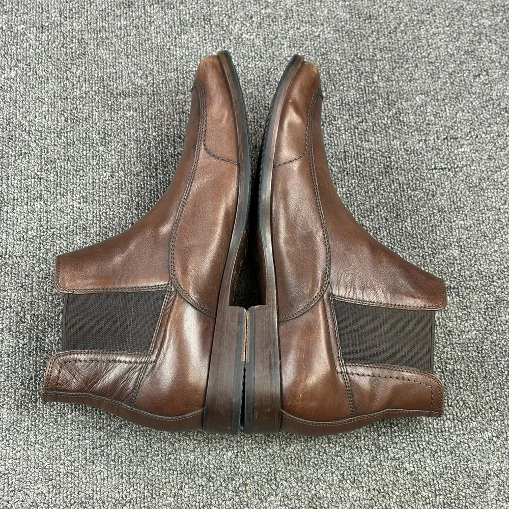 Johnston & Murphy 59-2283 Sample Chelsea Boots Men's 9M Brown Leather Brazil